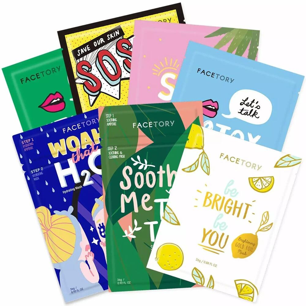 FaceTory Best of Seven Facial Masks Collection For All Skin Types - Pack of 7